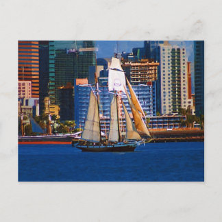 Carte Postale Schooner, San Diego Harbour, CA