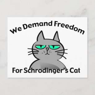 Carte Postale Schrodinger's Cat Funny Geek Humor