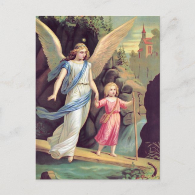 Carte Postale Schutzengel und Mädchen (Devant)