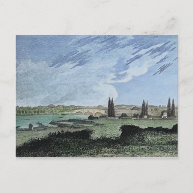Carte Postale Schuylkill River Philadelphia 1827 Pont couvert (Devant)