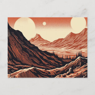 Carte Postale Sciage de paysage SF Mars 4