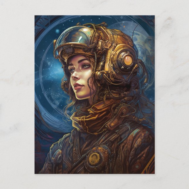 Carte Postale Science-fiction Art Lady Futuristic (Devant)