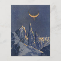 Science-Fiction vintage, Croissant Lune Planète Ne