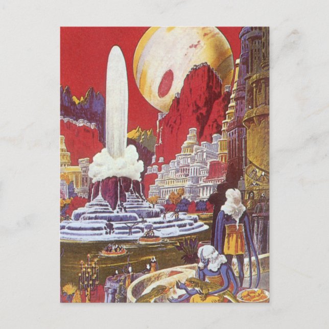 Carte Postale Science-fiction vintage, la ville perdue d'Atlanti (Devant)