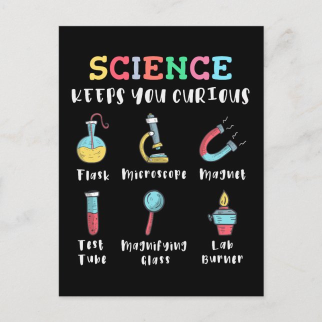 Carte Postale Science keeps you curious (Devant)