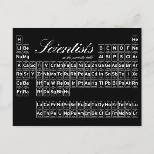 Carte Postale Scientifiques dans le tableau périodique