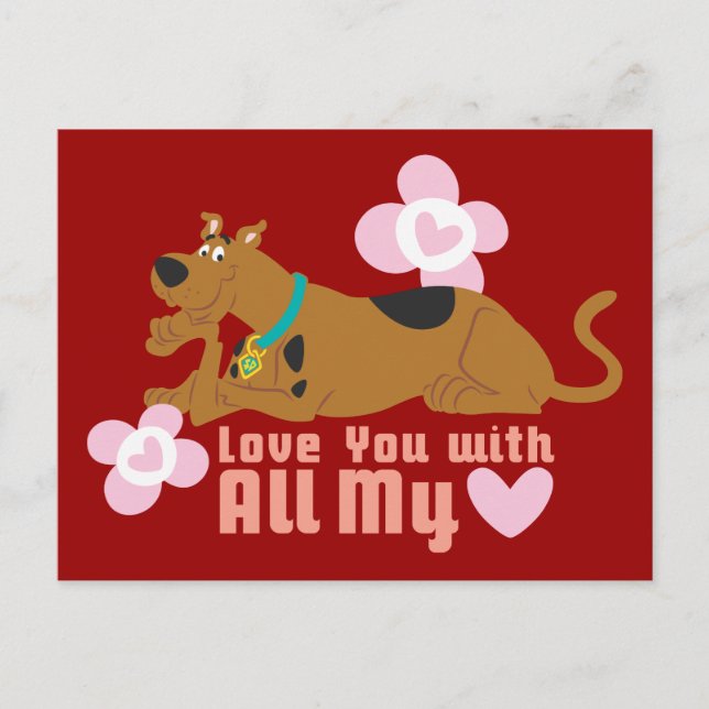 Carte Postale Scooby-Doo "Aimez-Vous De Tout Mon Coeur" (Devant)