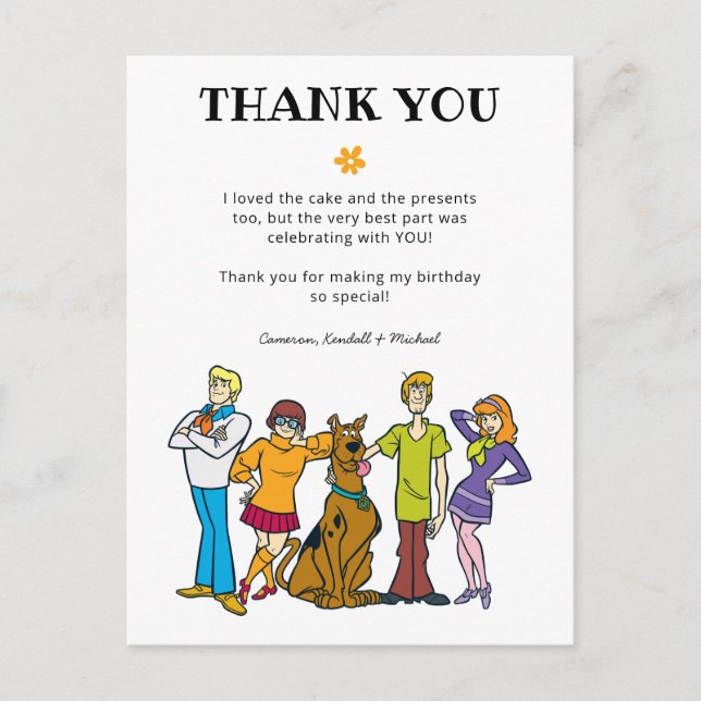 Carte Postale Scooby-Doo et le Merci d'anniversaire de Gang (Devant)