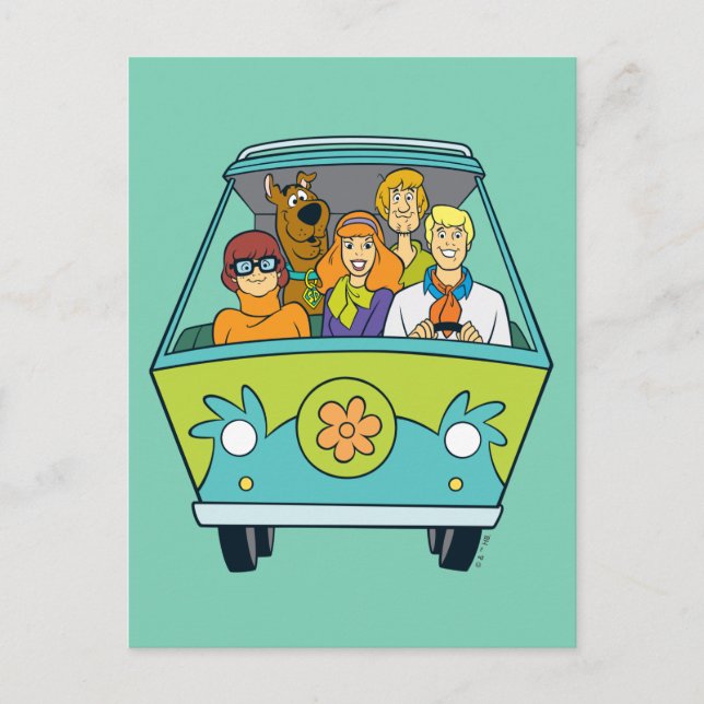 Carte Postale Scooby-Doo & Gang Mystery Machine (Devant)