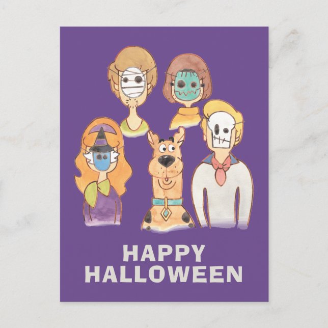 Carte Postale Scooby-Doo | Nos masques Halloween (Devant)