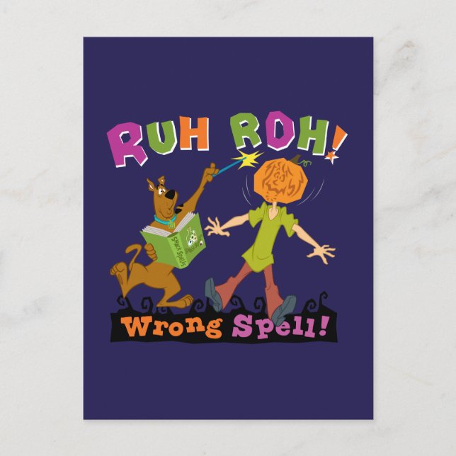 Carte Postale Scooby-Doo | Ruh Roh ! Mauvais sort ! (Devant)