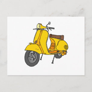 Carte Postale Scooter à moteur jaune