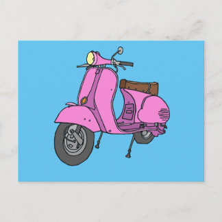 Carte Postale Scooter à moteur rose