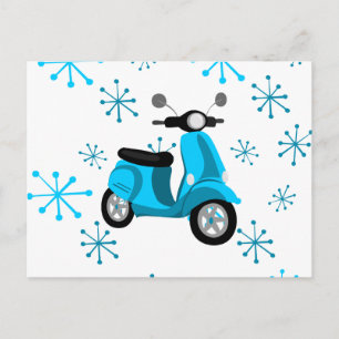 Carte Postale Scooter bleu