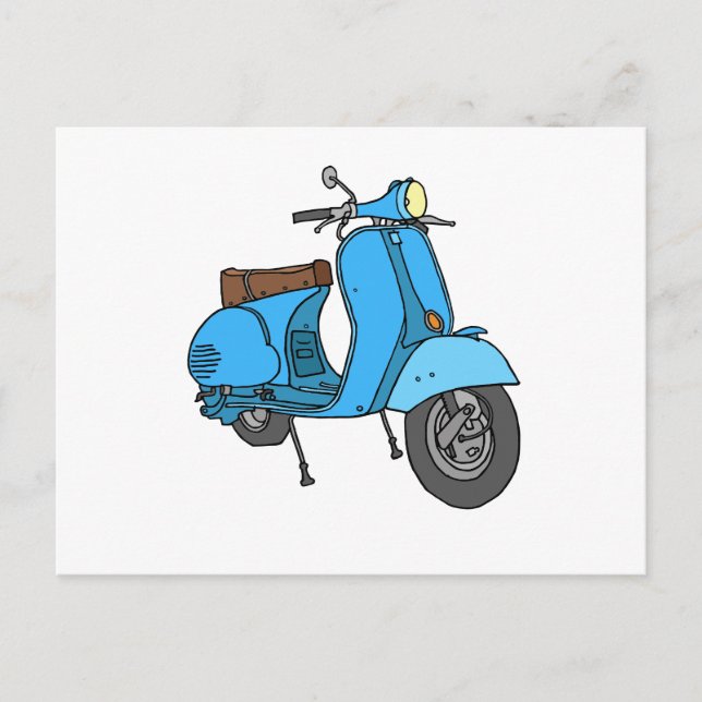 Carte Postale Scooter bleu (Vespa) (Devant)