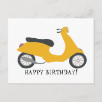 Scooter Jaune mignonne HEUREUX ANNIVERSAIRE PERSON