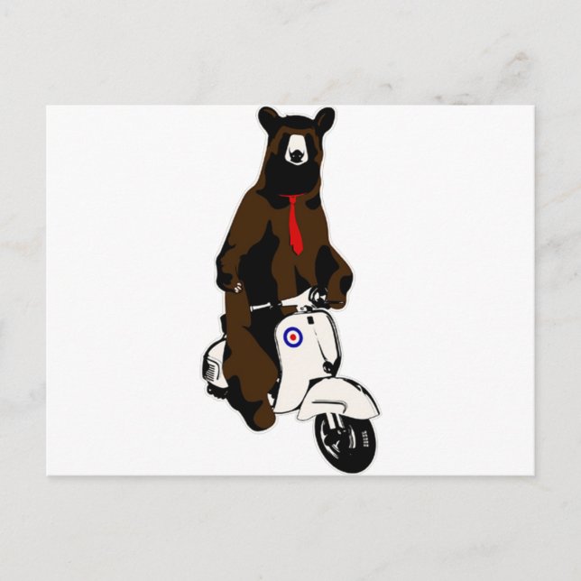 Carte Postale Scooter Ours (Devant)
