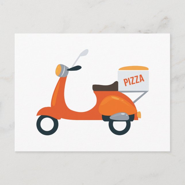 Carte Postale Scooter Pizza (Devant)