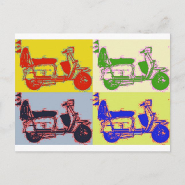 CARTE POSTALE SCOOTER POP ART (Devant)