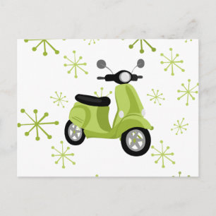 Carte Postale Scooter vert
