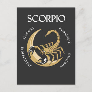 Carte Postale Scorpio Augmente Ambitieux Trait Concurrentiel Sco