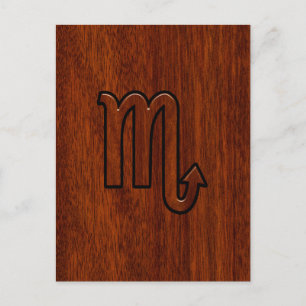 Carte Postale Scorpio Zodiac Connexion en acajou Style Décor