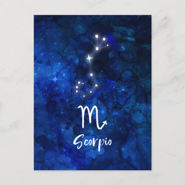 Carte Postale Scorpio Zodiac Constellation Bleu Galaxie Céleste (Devant)