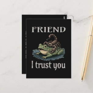 Carte Postale Scorpion et Grenouille - Ami, Je Vous Fais Confian