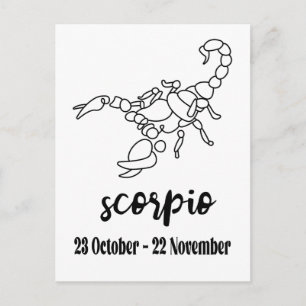Carte Postale Scorpion, signe zodiaque