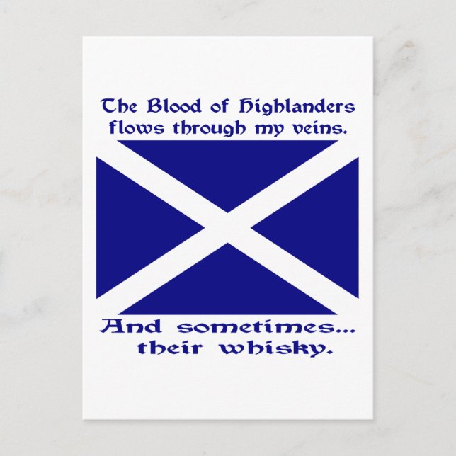 Carte Postale Scot Highlander Blood & Whisky (Devant)