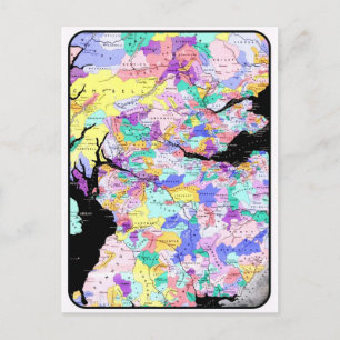 Carte Postale Scotland Map Scottish Clans Photo