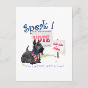 Carte Postale Scottie Angus Fala pour Président