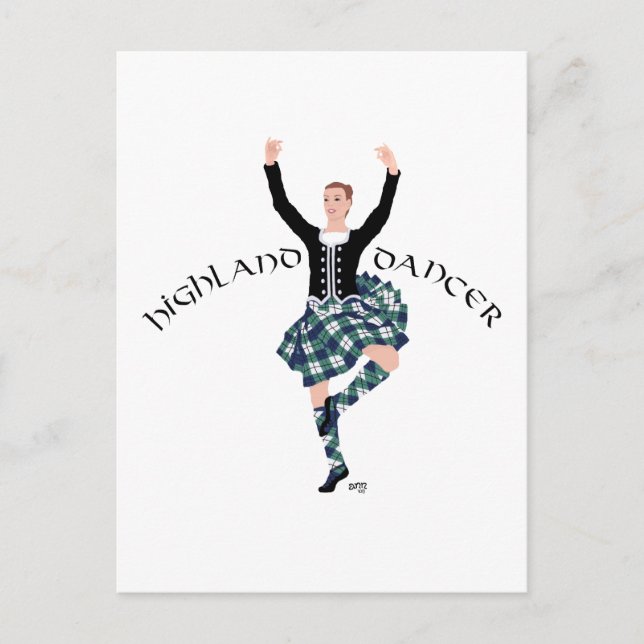 Carte Postale Scottish Dancer Highland Fling (Devant)