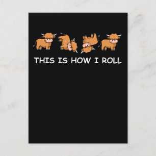 Carte Postale Scottish Highland Cow Cadeau Voici Comment je roul