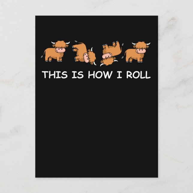 Carte Postale Scottish Highland Cow Cadeau Voici Comment je roul (Devant)