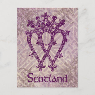 Carte Postale Scottish Luckenbooth violet noeud celtique