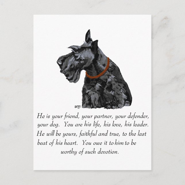 Carte Postale Scottish Terrier Keepsaké - chien mâle (Devant)