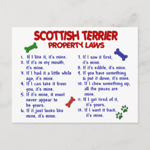 Carte Postale SCOTTISH TERRIER Propriété Lois 2