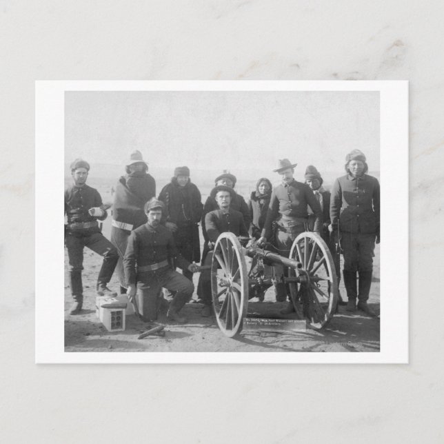 Carte Postale Scouts Lakota et soldats blancs Posés Derrière (Devant)