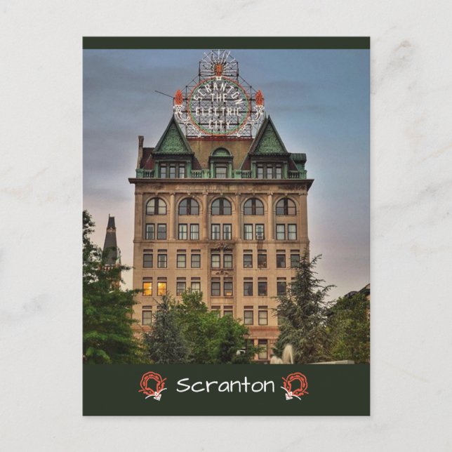 Carte postale Scranton PA - La ville électrique (Devant)