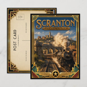 Carte Postale Scranton Pennsylvanie Art Déco Vintage Âge d'Or
