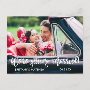 Carte Postale Script de brosse Enregistrer la date de mariage