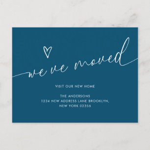 Carte Postale Script de coeur bleu marine minimal Nous avons bou