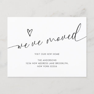 Carte Postale Script de coeur mignon minimaliste Nous avons boug