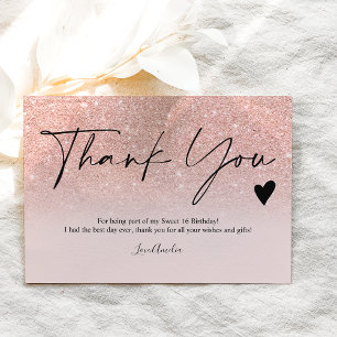 Carte Postale Script de parties scintillant d'or rose moderne me