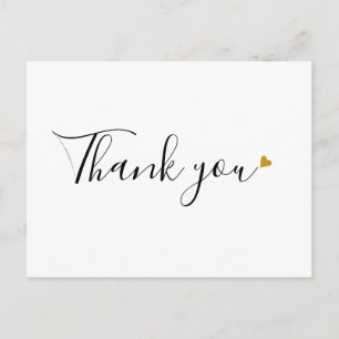 Carte Postale Script de remerciement d'entreprise minimaliste Cœ