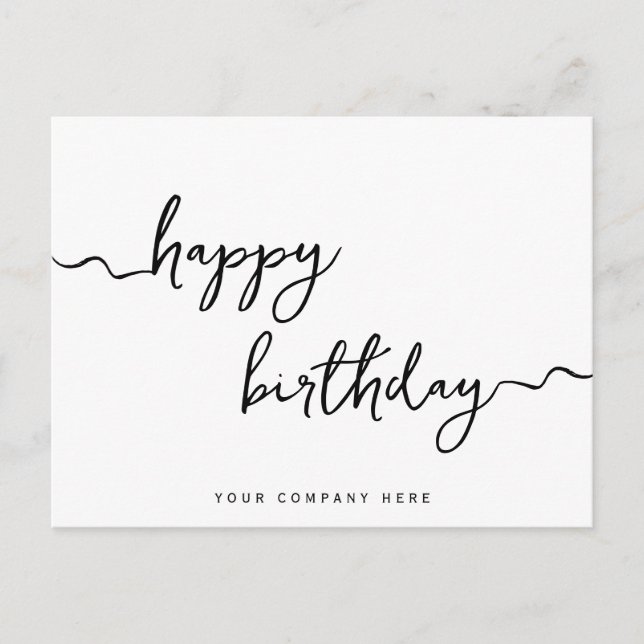 Carte Postale Script de signature professionnelle Anniversaire E (Devant)