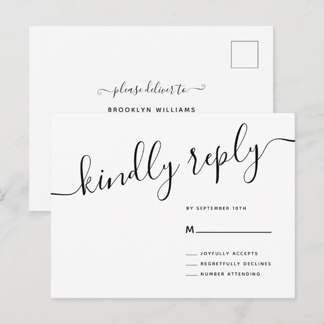 Carte Postale Script décontracté Répondre avec gentillesse Maria (Devant / Derrière)