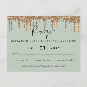 Carte Postale Script du Mariage de Parties scintillant de la gou