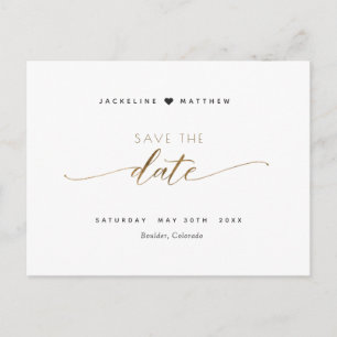 Carte Postale Script élégant et simple, mariage Enregistrer la d